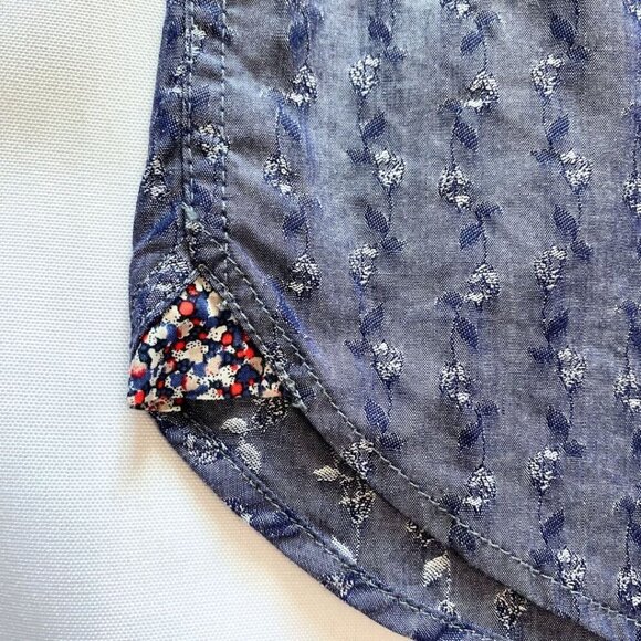 TED BAKER MEN'S BRILLAN SHIRT IN DENIM BLUE FLORAL PRINT - M (3) - Picture 8 of 9